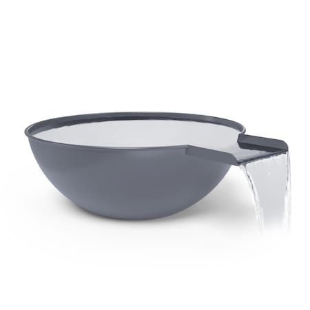 The Outdoor Plus 27 Round Sedona Water Bowl - Powder Coated Metal - Gray - OPT-27RPCWO-GRY
